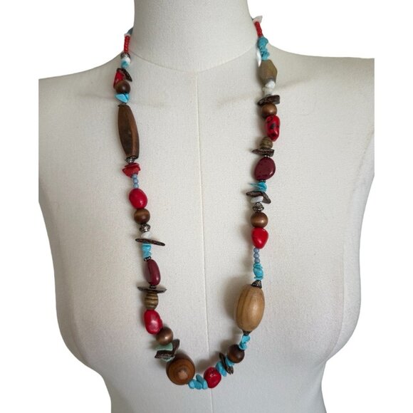 EsMor Multicolored Beaded Boho Adjustable Length Necklace - Picture 1 of 5